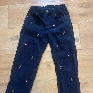Janie and Jack Navy Corduroy Holiday Pants Sz 7